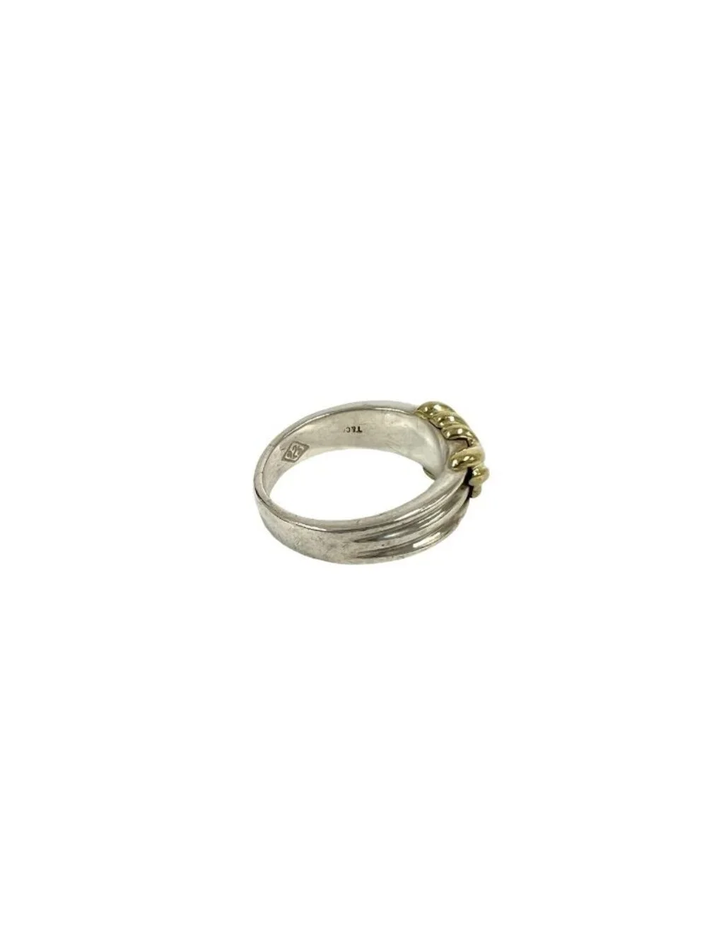 Tiffany & Co Signature Ring 925 Sterling Silver Gold